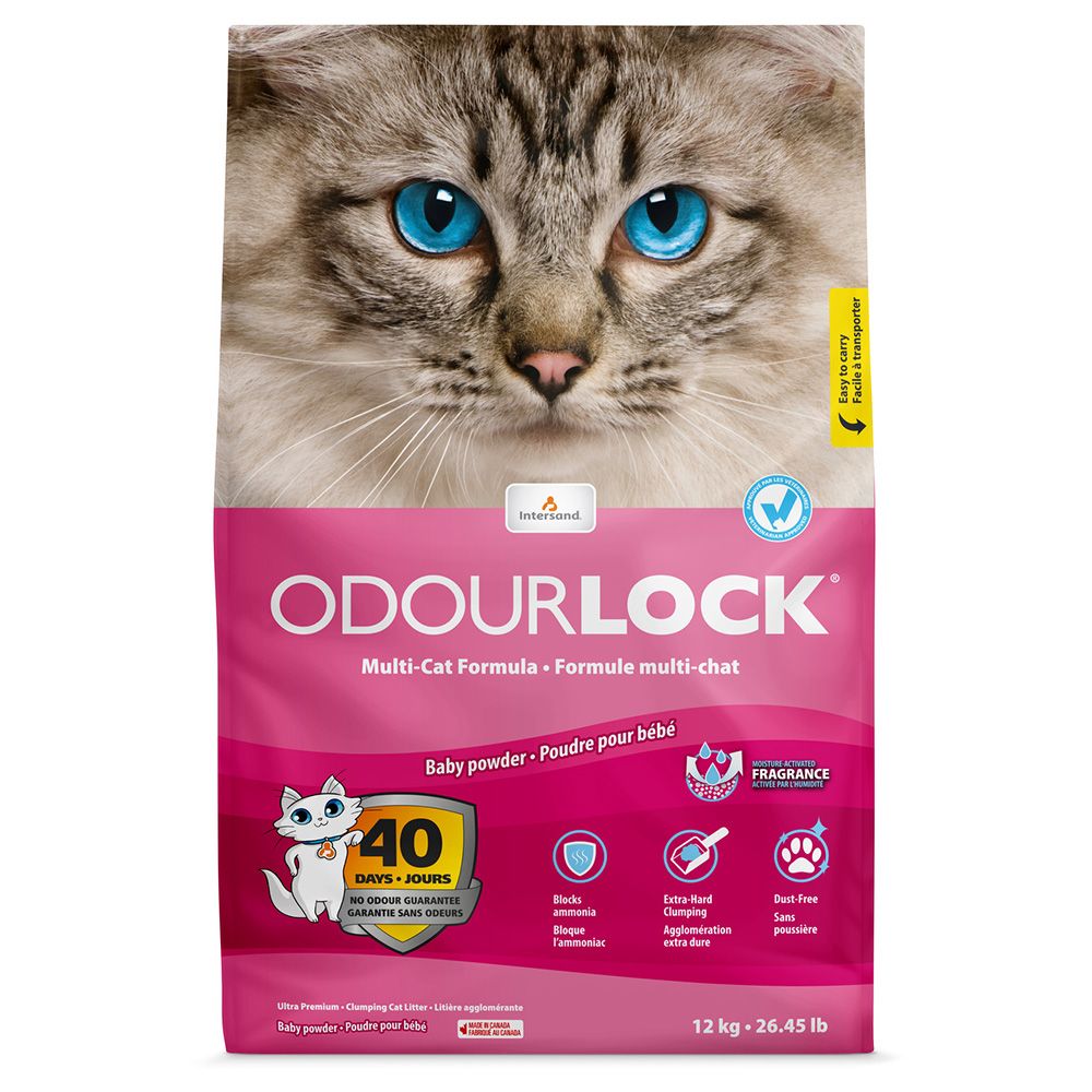 ODOURLOCK Baby Powder Scent Cat Litter 12kg
