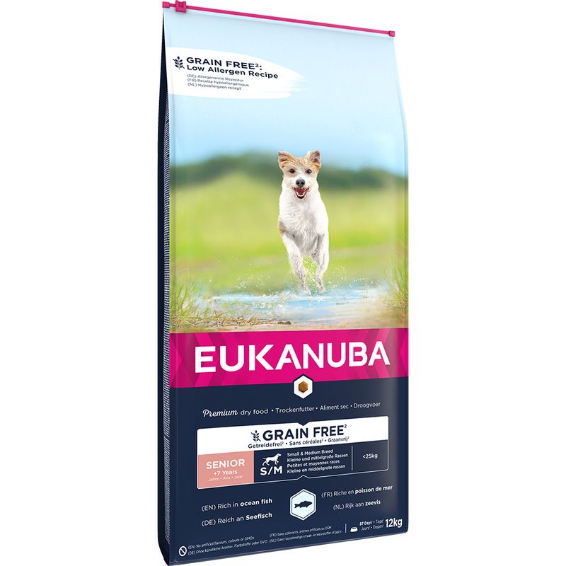 Eukanuba Senior Small & Medium Breed Grain-Free - Ocean Fish 12kg