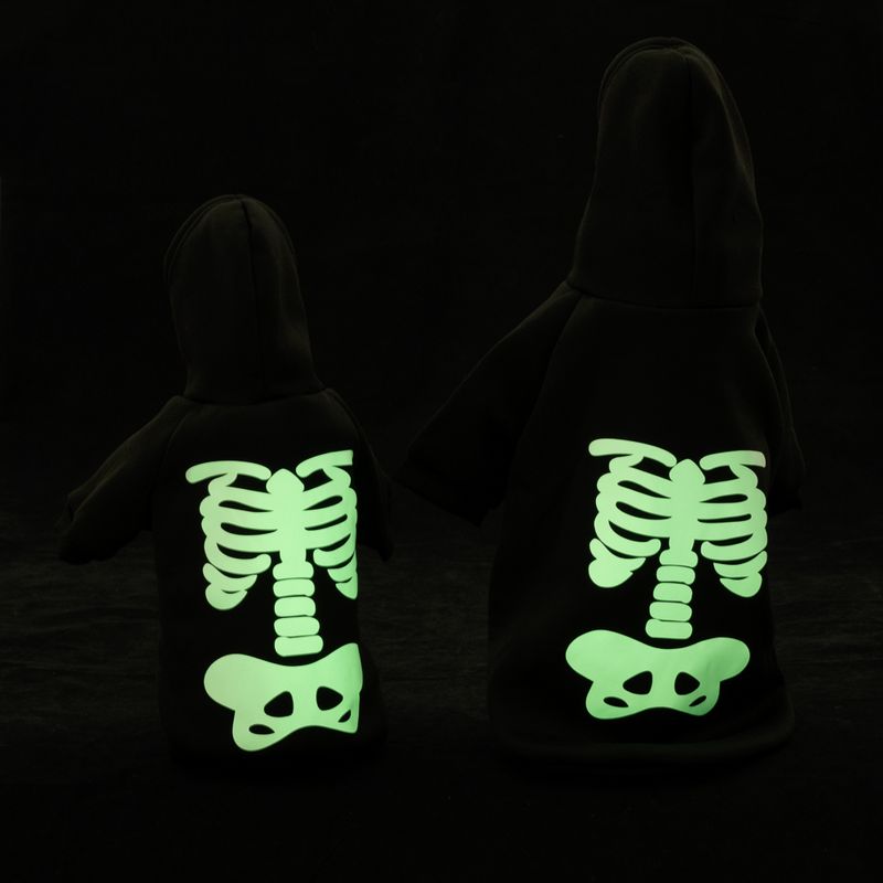 TIAKI Glow-in-the-Dark Skeleton Hoodie Size S: approx. 30cm Back Length