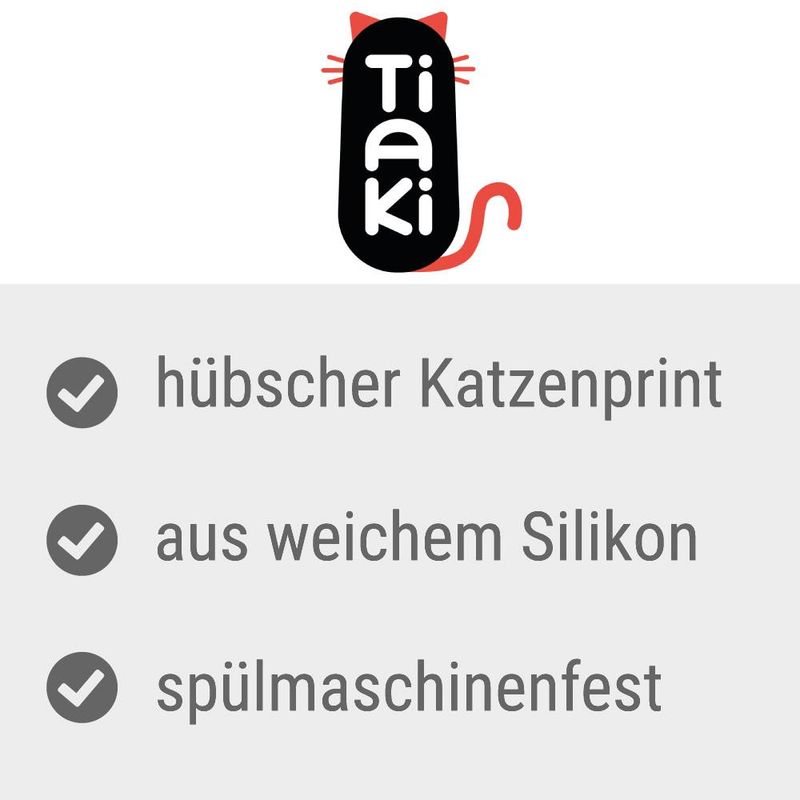 TIAKI Silicone Bowl Mat Milky Kitty L 50 x W 25 cm