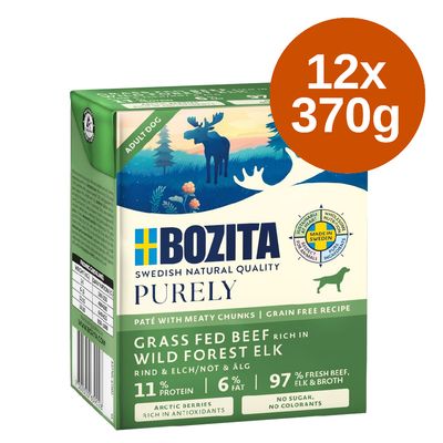 Bozita Purely Paté Saver Pack 12 x 370g Puppy & Junior Turkey