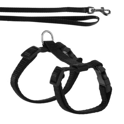 Kitten Harness with Lead Black