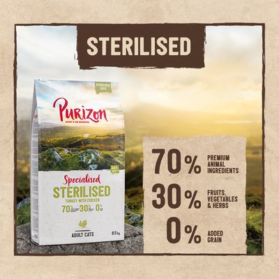 Purizon Adult Sterilised Grain-Free Turkey & Chicken 400g