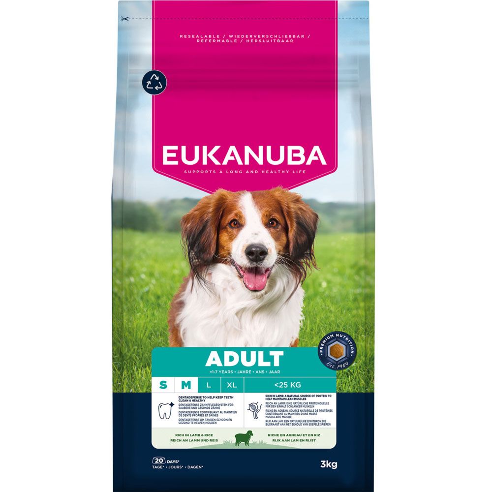 Eukanuba Premium Nutrition Adult Small & Medium Breed Lamb & Rice 3kg