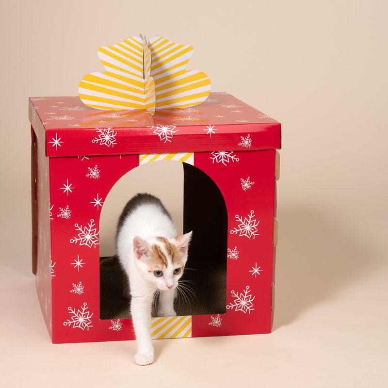 TIAKI Red Gift Box Scratching Furniture 37.5 x 37.5 x 50 cm (L x W x H)