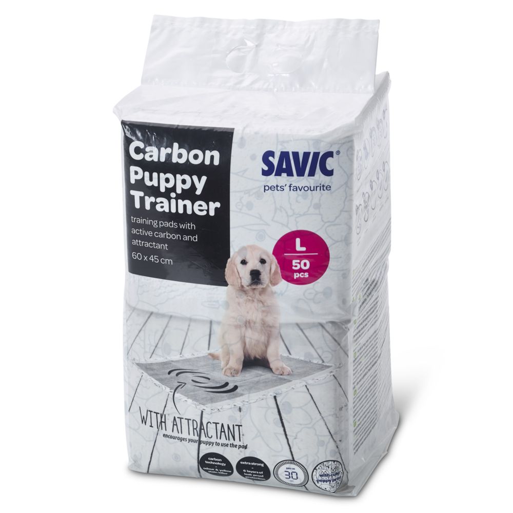 Savic Puppy Trainer Pads with Activated Charcoal Medium: 45 x 30cm, 50 Pads