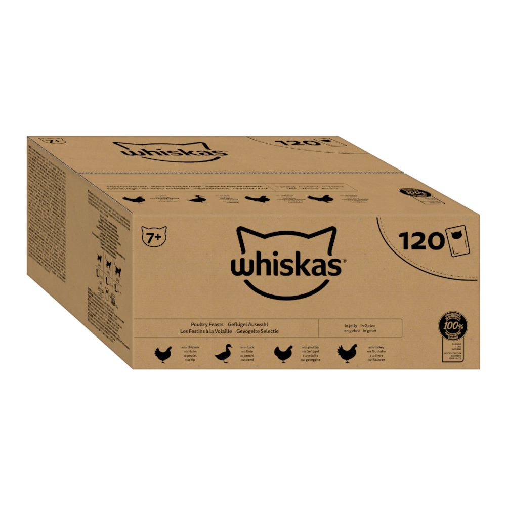 Whiskas Senior Pouches 120 x 85g Poultry Selection in Jelly