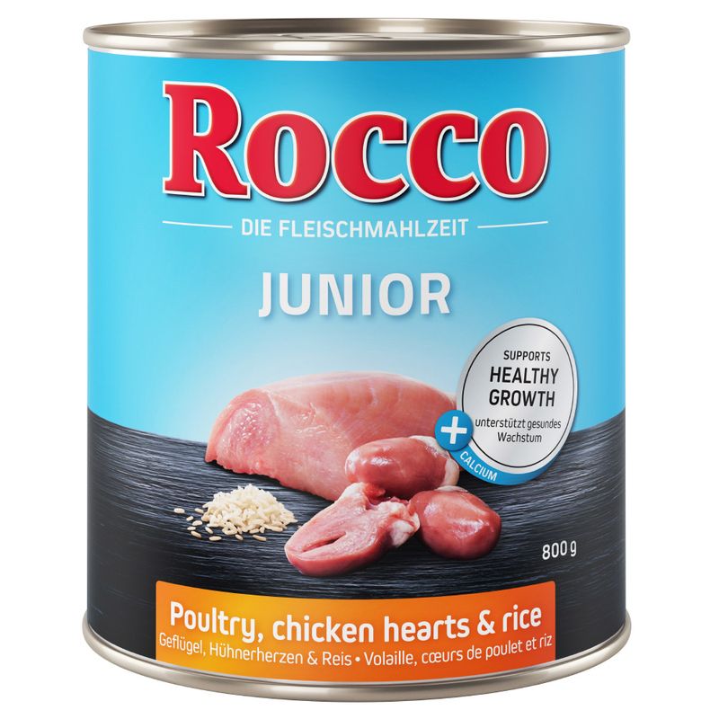 Rocco Junior Saver Pack 24 x 800g Turkey with Veal Hearts & Rice