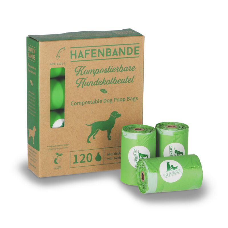 HAFENBANDE Compostable Poop Bags 8 Rolls of 15 Bags