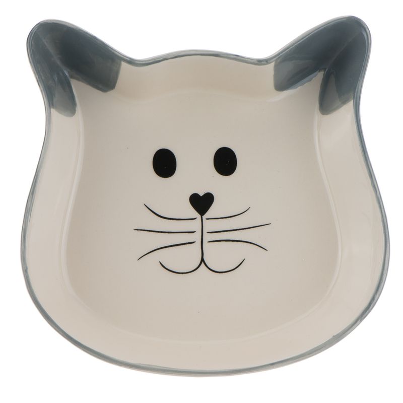 Trixie Cat Face Ceramic Bowl 250ml, Diameter 12cm