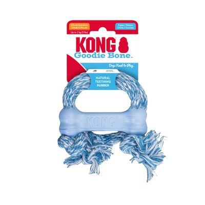 KONG Puppy Goodie Bone with Rope Size XS: 8.3 x 2.8 x 1.8cm (L x W x H)
