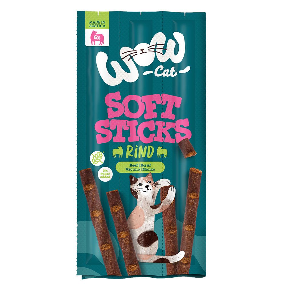 WOW Cat Soft Sticks 6 x 5g Beef