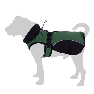 Soft Shell Dog Coat - Green Approx. 30cm Back Length