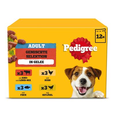 Pedigree Adult Pouch in Jelly Multipack Mixed Selection in Jelly (12 x 100g)