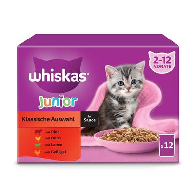 Whiskas Junior Pouches 12 x 85g Meat Selection in Gravy