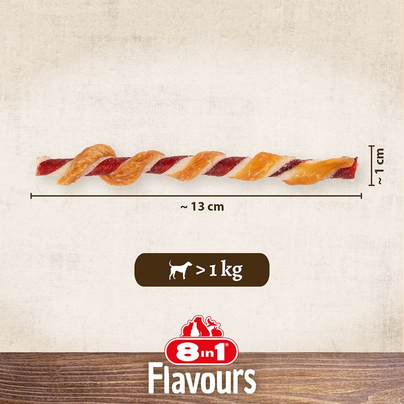 8in1 Triple Flavour Twisted Chew Sticks 10 Sticks