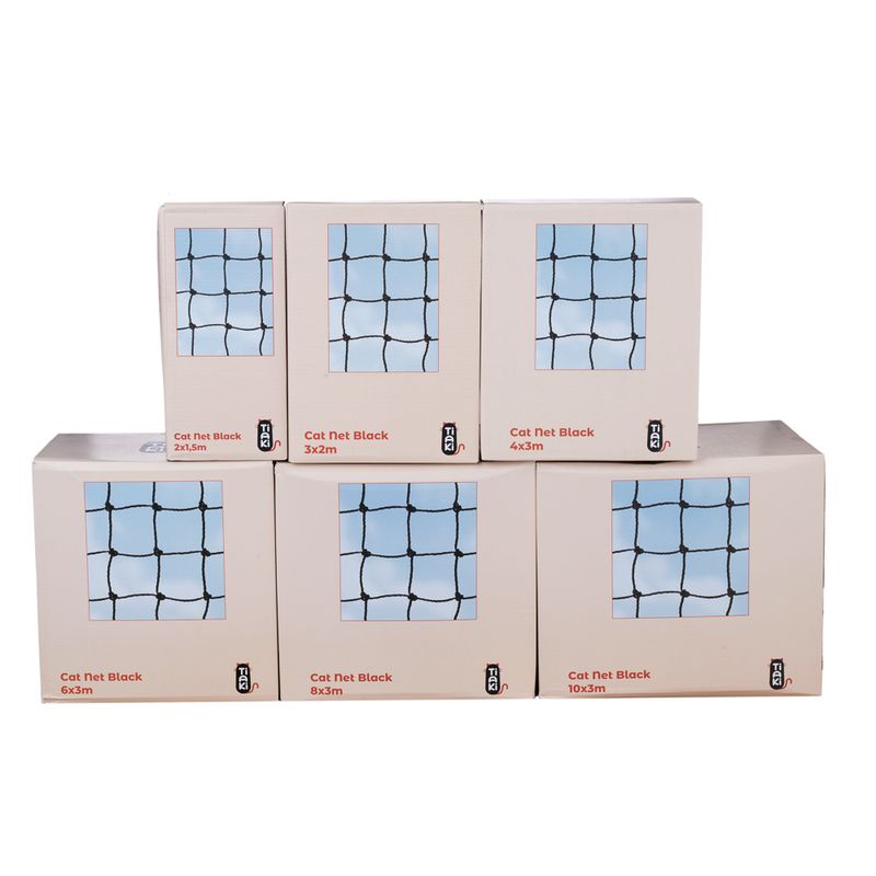 TIAKI Cat Safety Net with Wire Reinforcement - Black 2 x 1.5 m