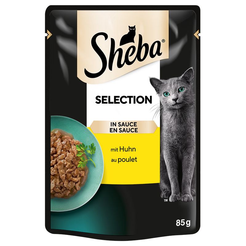Sheba Pouches Varieties Mega Pack 56 x 85g Select Slices in Gravy with Chicken