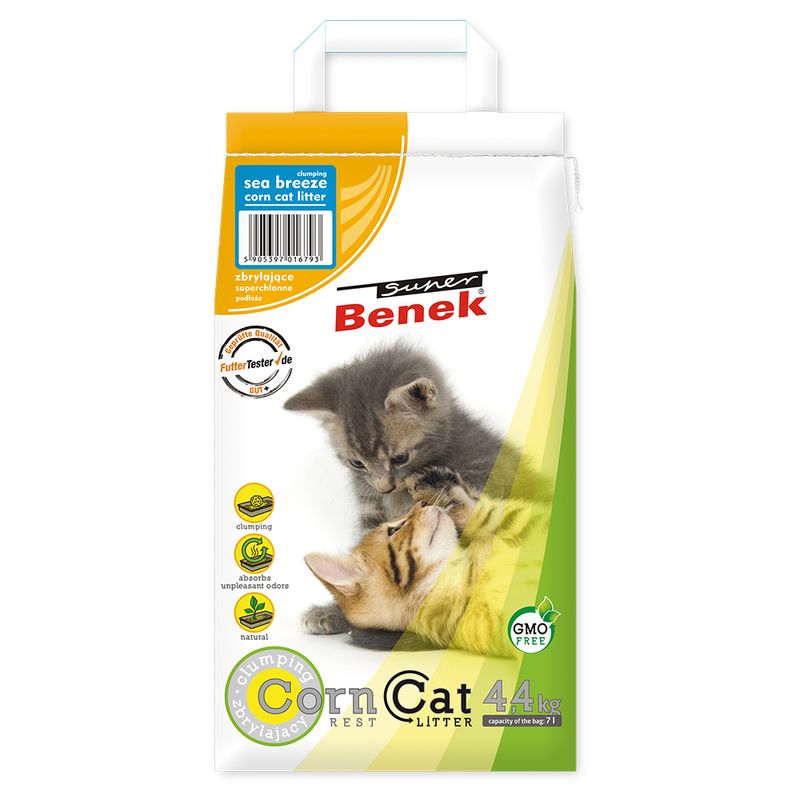 Super Benek Corn Cat Sea Breeze Clumping Litter 7l (approx. 4.4kg)
