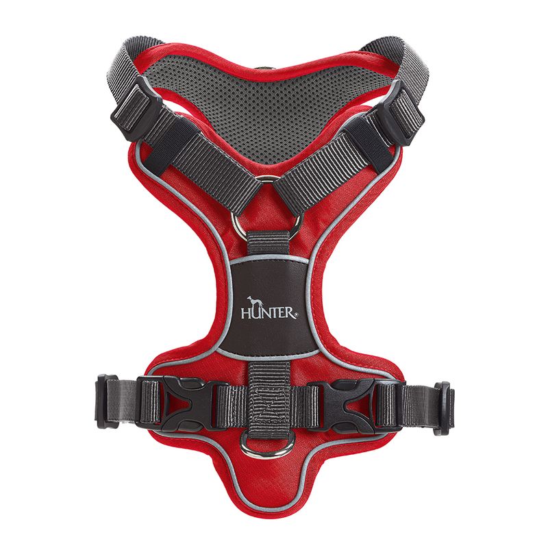 HUNTER Divo Harness – Red/Grey Size S-M: 52 – 68 cm Chest Circumference