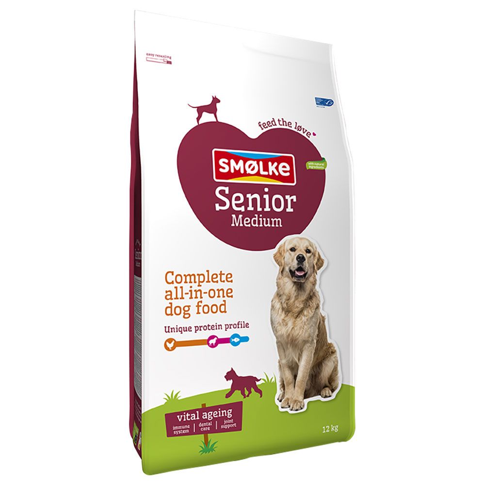Smølke Dog Senior Medium Economy package: 2 x 12 kg