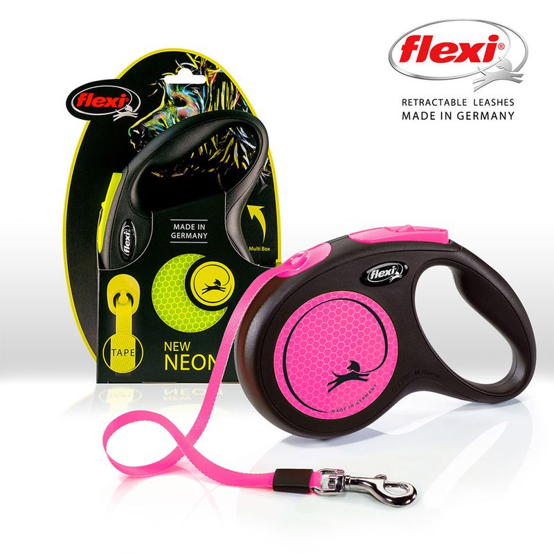 flexi New Neon Pink Harness 5m Lead M: up to 25kg