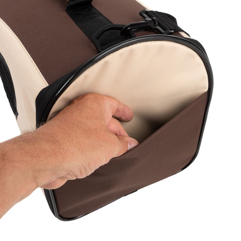 Pet Carrier Brown & Beige: 54 x 26 x 30cm (L x W x H)