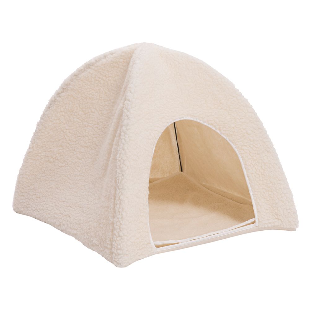 Fleecy Sheepskin Cat Den 43.5 x 43.5 x 40cm (L x W x H)