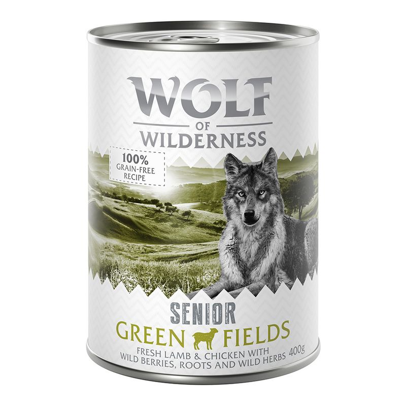 Wolf of Wilderness Senior 6 x 400g Green Fields - Lamb & Chicken