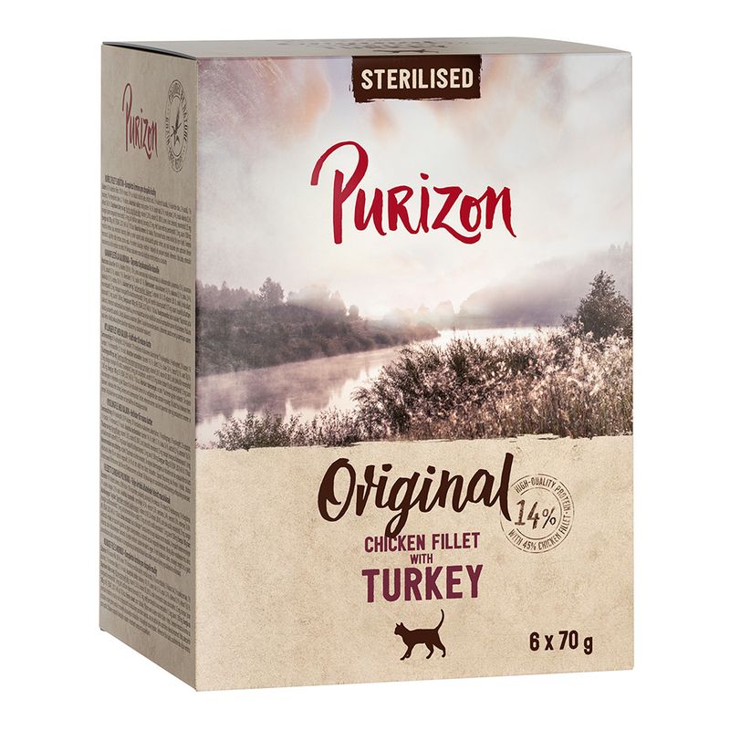 Purizon Adult Grain-Free Sterilised 6 x 70g Chicken Fillet with Salmon