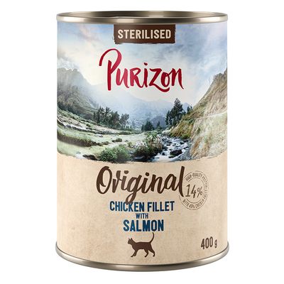 Purizon Adult Grain-Free Sterilised 6 x 400g Chicken Fillet with Salmon