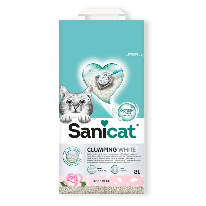 Sanicat White Rose Clumping Cat Litter 8l