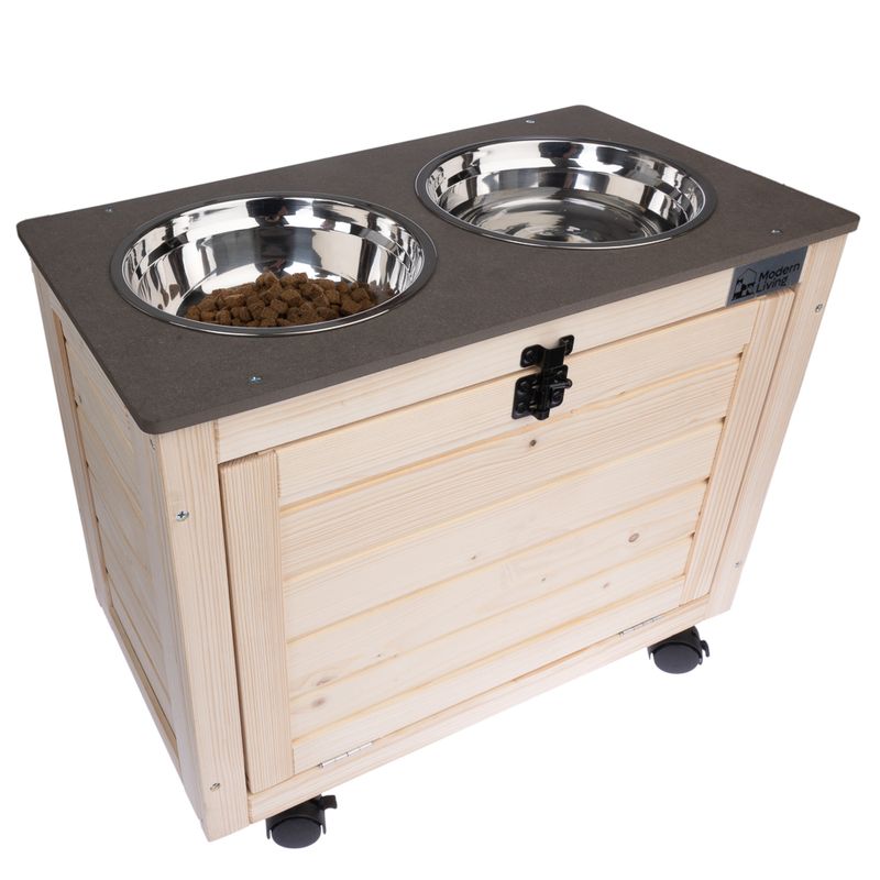 Modern Living Inari Wooden Storage Box with Double Bowl 53 x 30 x 43.5 cm (L x W x H)