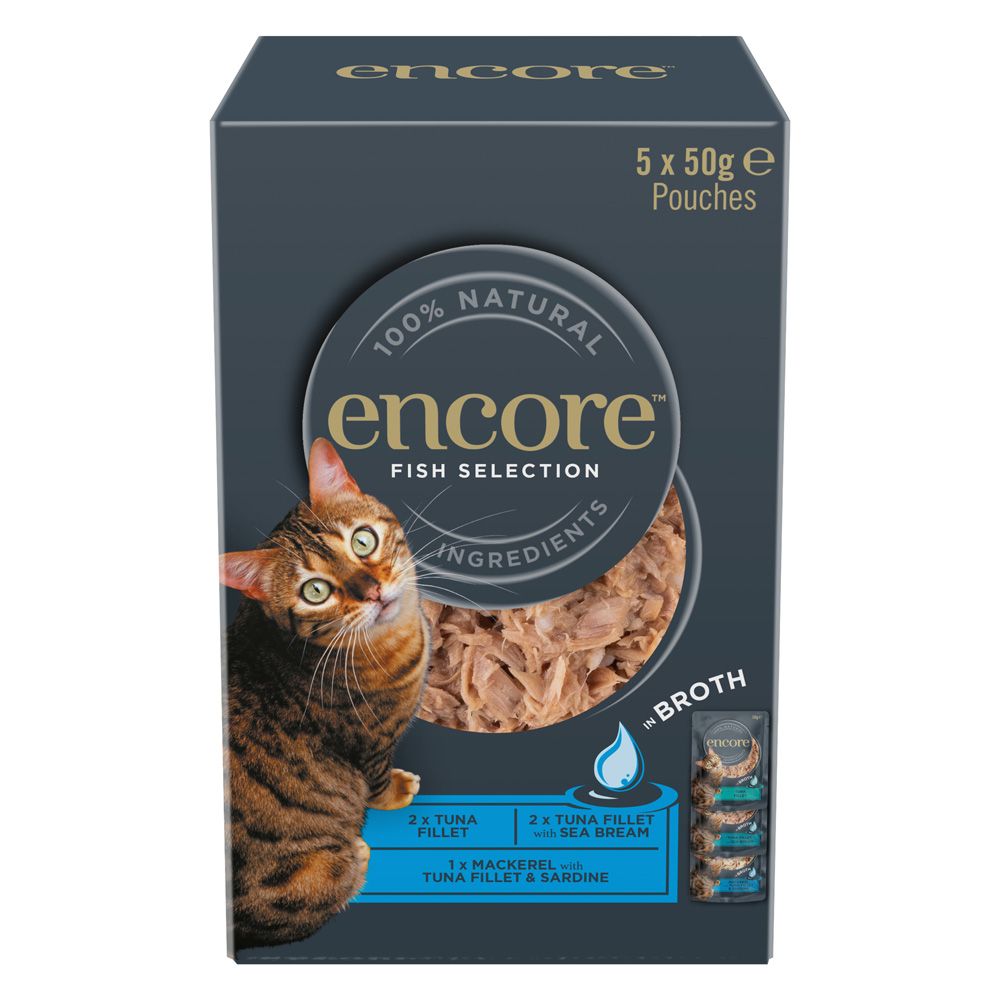 Encore Cat Pouch in Broth 5 x 50g Chicken Selection (3 Varieties)