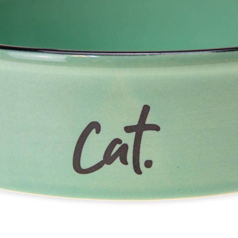 Karlie Ceramic Cat Bowl - Green 200ml, 12cm (W)