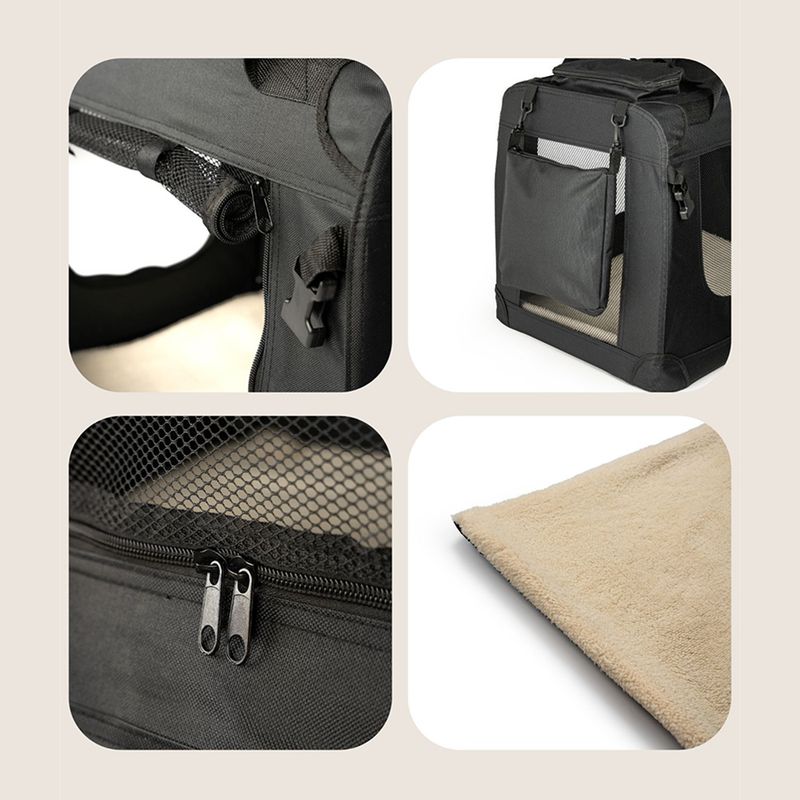 Lionto Dog Transport Box Made of Textile - Black 34 x 50 x 36cm (W x L x H)