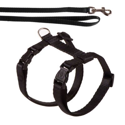 Trixie Cat Harness with Lead Black