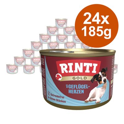 RINTI Gold Saver Pack 24 x 185g Poultry Hearts
