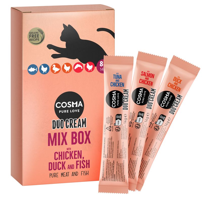 Cosma DUO Cream Treats Saver Pack 24 x 14g Tuna & Chicken