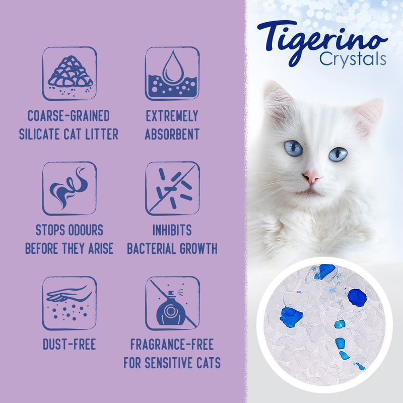 Tigerino Crystals XL-Grain Sensitive Cat Litter - Unscented 6 x 5l