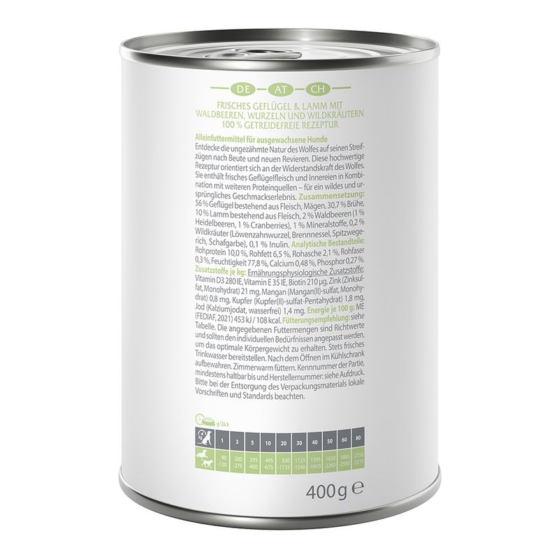Wolf of Wilderness Adult 6 x 400g - With lots of fresh poultry Mixed Pack: 2x Stony Creek, 2x Sandy Path, 2x Steep Journey