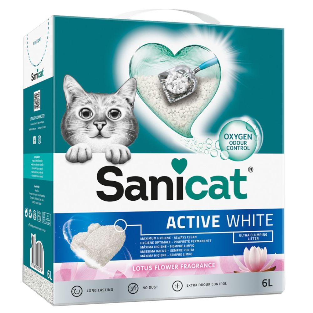 Sanicat Active White Lotus Flower Clumping Litter 6l
