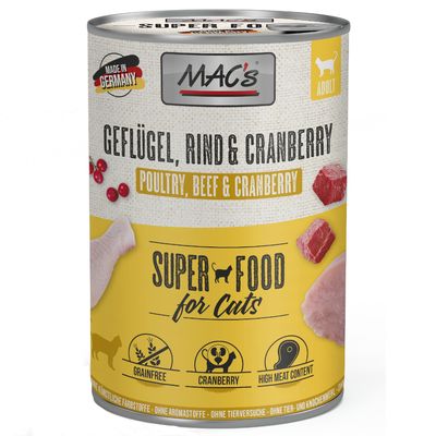 MAC's Cat 6 x 400g Poultry, Beef & Cranberry