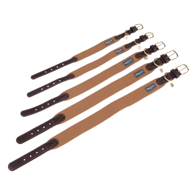 Nomad Tales Bloom Collar, caramel Size M: 40 - 46 neck circumference, W 32 mm