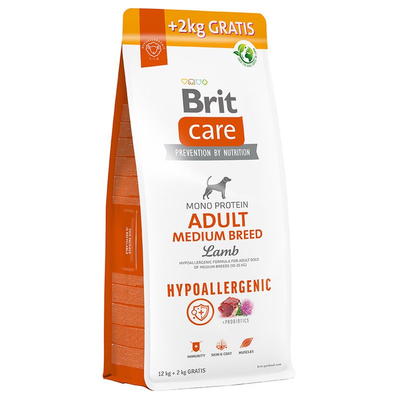 Brit Care Dog Hypoallergenic Adult Medium Breed Lamb & Rice Economy Pack: 2 x 12kg