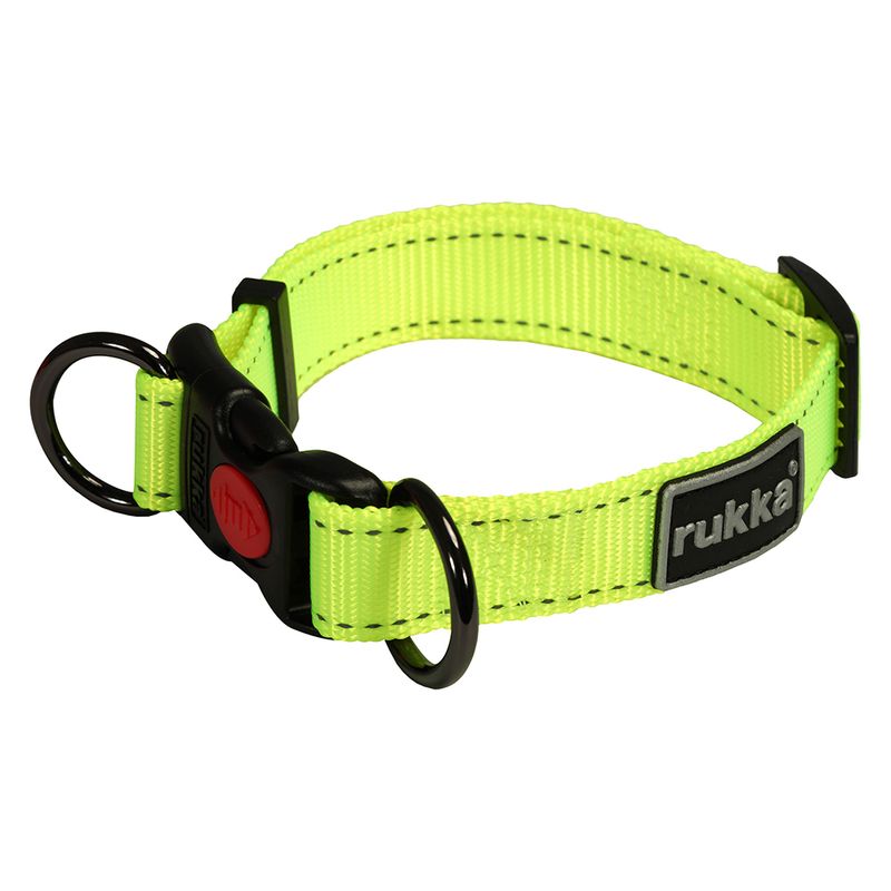 Rukka® Set: Bliss Neon Collar & Leash Collar size M + leash 200 cm / 20 mm