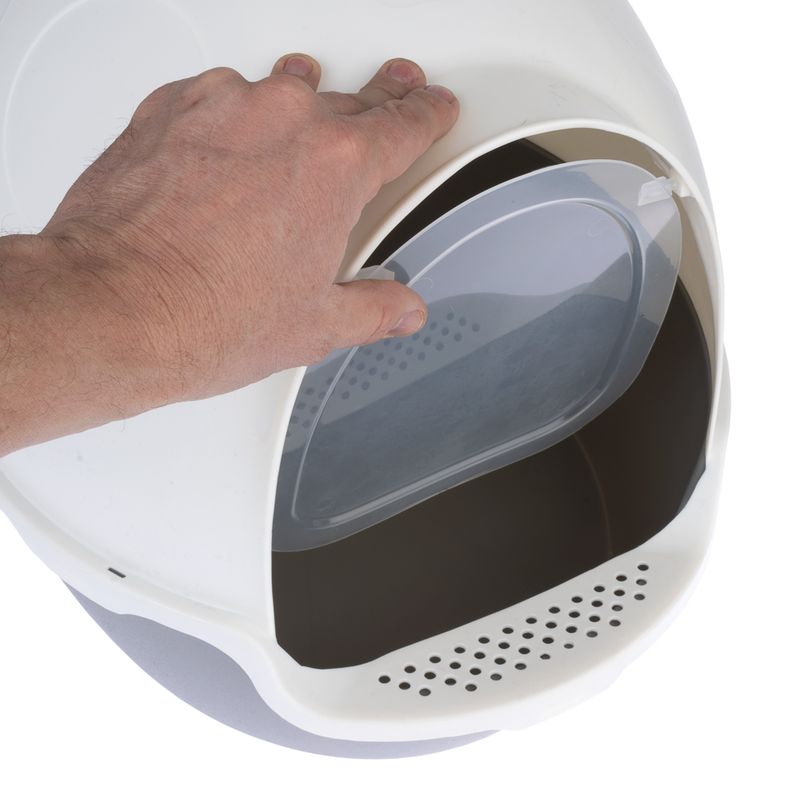 TIAKI Cinder Hooded Litter Tray Dark grey / white