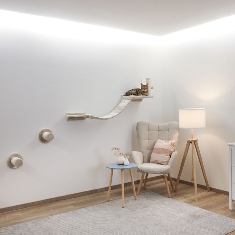 Kerbl Pet Climbing Wall Matterhorn for Cats - Beige Beige - 6-piece Set