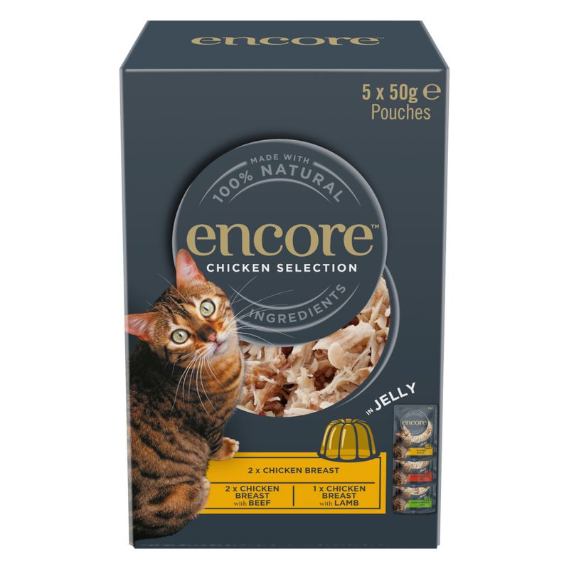 Encore Cat Jelly Pouch Multipack 20 x 50g Chicken Selection 1 (3 Varieties)