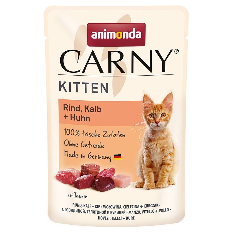 animonda Carny Kitten Pouch 12 x 85g Beef, Veal & Chicken
